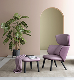 Sillon lounge chair con ottoman y mesa para grande relax Alis&egrave;