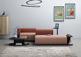 Sofa plus puf grande modular colores para open-space Noa'