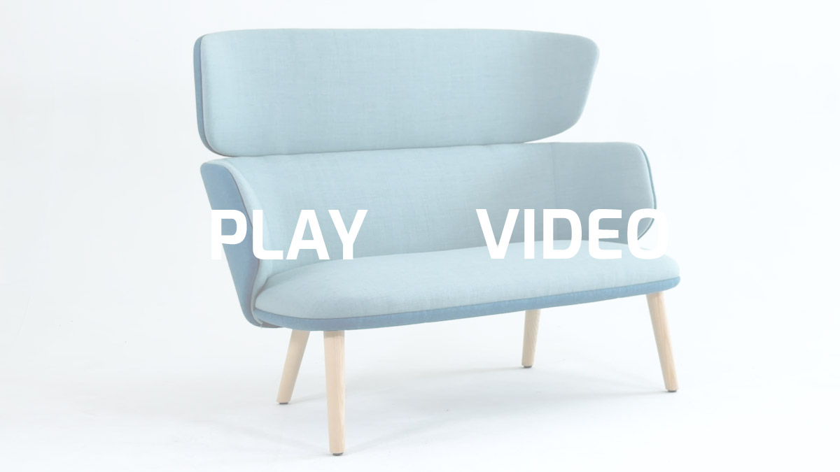 Sofa' de sala de espera colorido con respaldo alto y patas de madera | Alise' 4G by Leyform